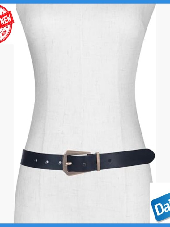 1 Inch Leather Belt with Western Hex Buckle, Adjustable Sizing main image 4